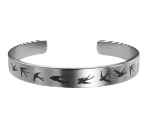 Браслет жесткий 9 мм «Ласточки» № 2. Толщина 2 мм