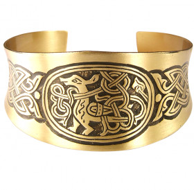 Браслет широкий вогнутый «Крылатый пес»