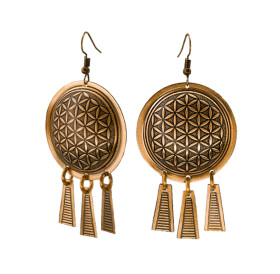 Серьги "Цветок жизни" с висюльками