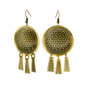 Серьги "Цветок жизни" с висюльками