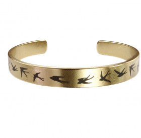 Браслет жесткий 9 мм «Ласточки» № 2. Толщина 2 мм