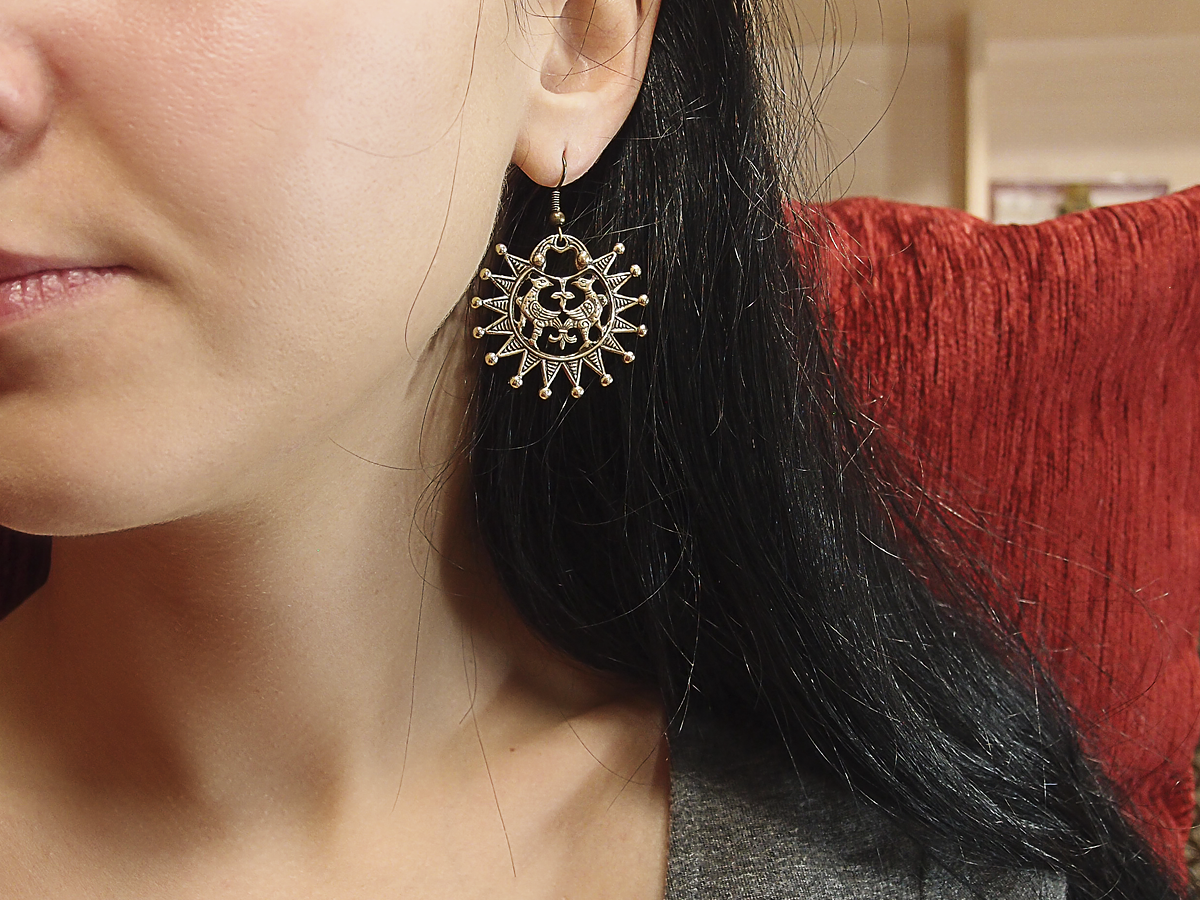 Серьги прорезные «Тереховские птицы»