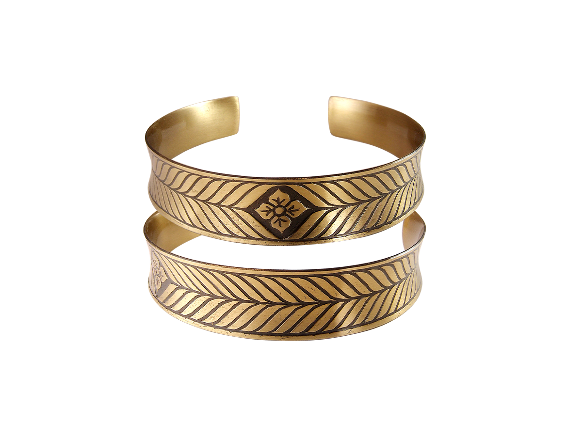 Браслет вогнутый «Цветок папоротника»