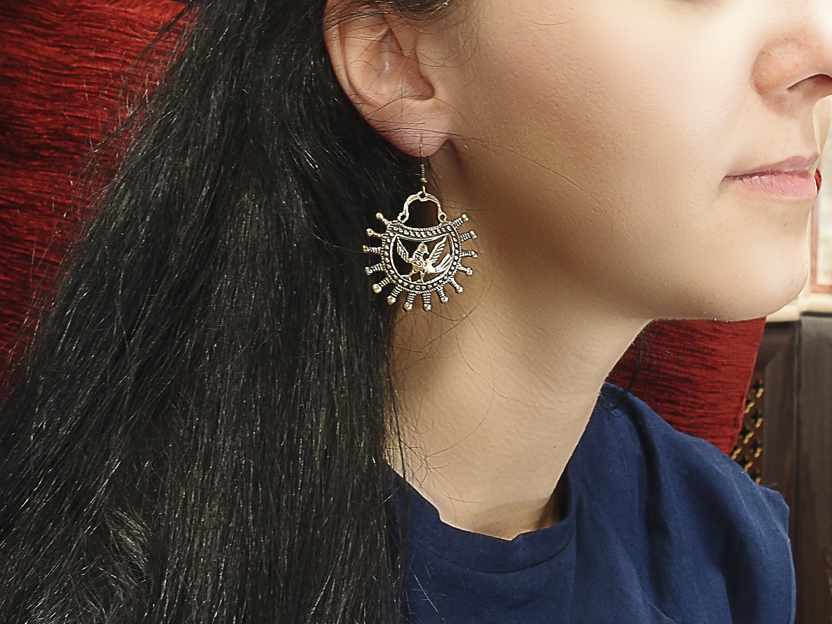 Серьги прорезные «Новгородские соколы»