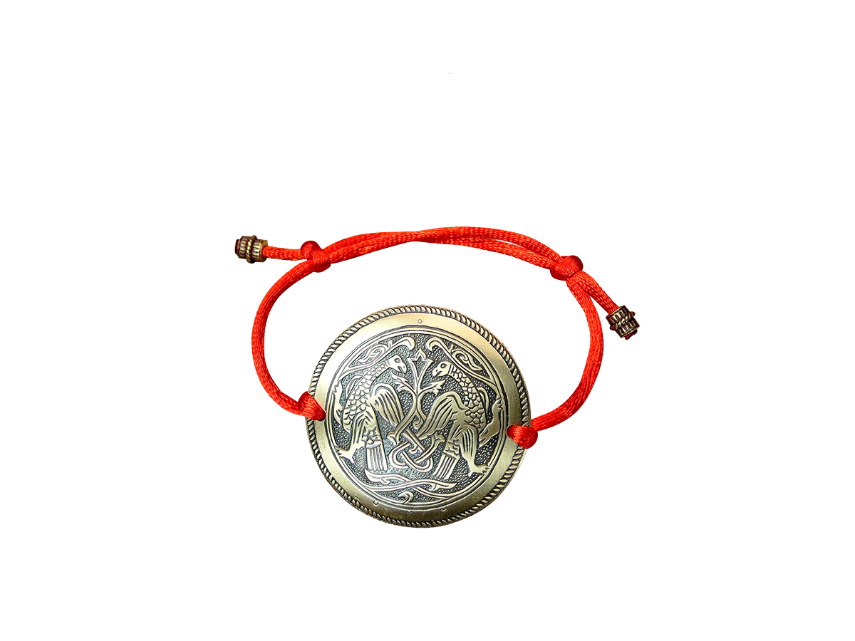 Браслет-шнурок «Суздальские ястребы». Тиснение