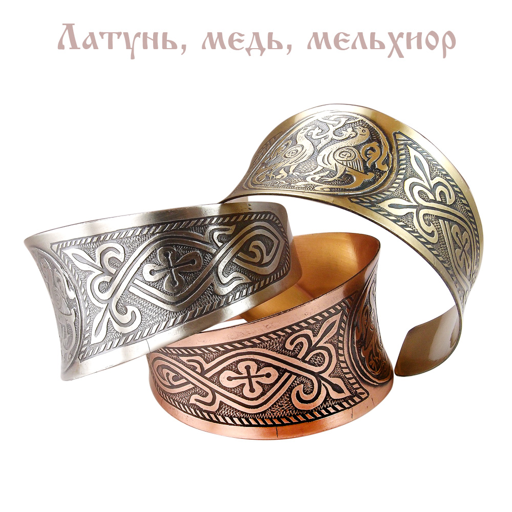 Браслет вогнутый «Cуздальские голуби»