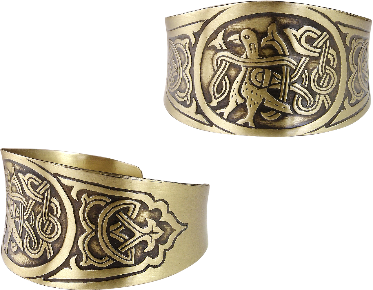 Браслет вогнутый «Птица с переплетенным хвостом»