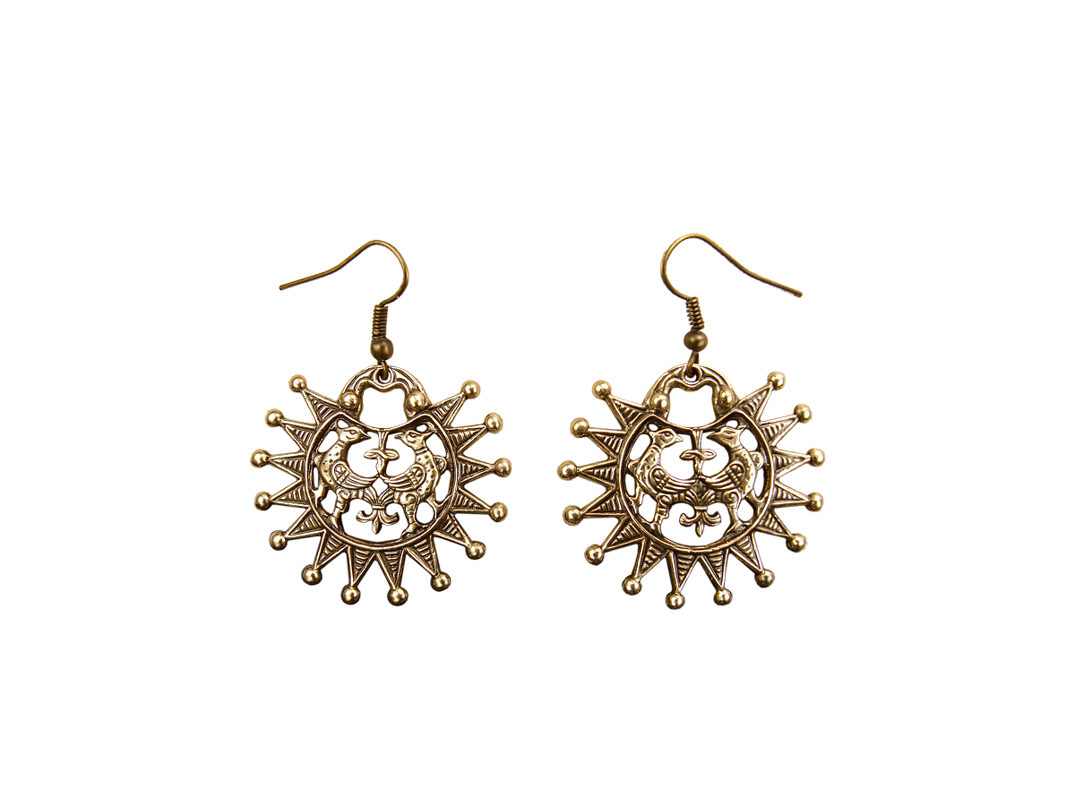 Серьги прорезные «Тереховские птицы»