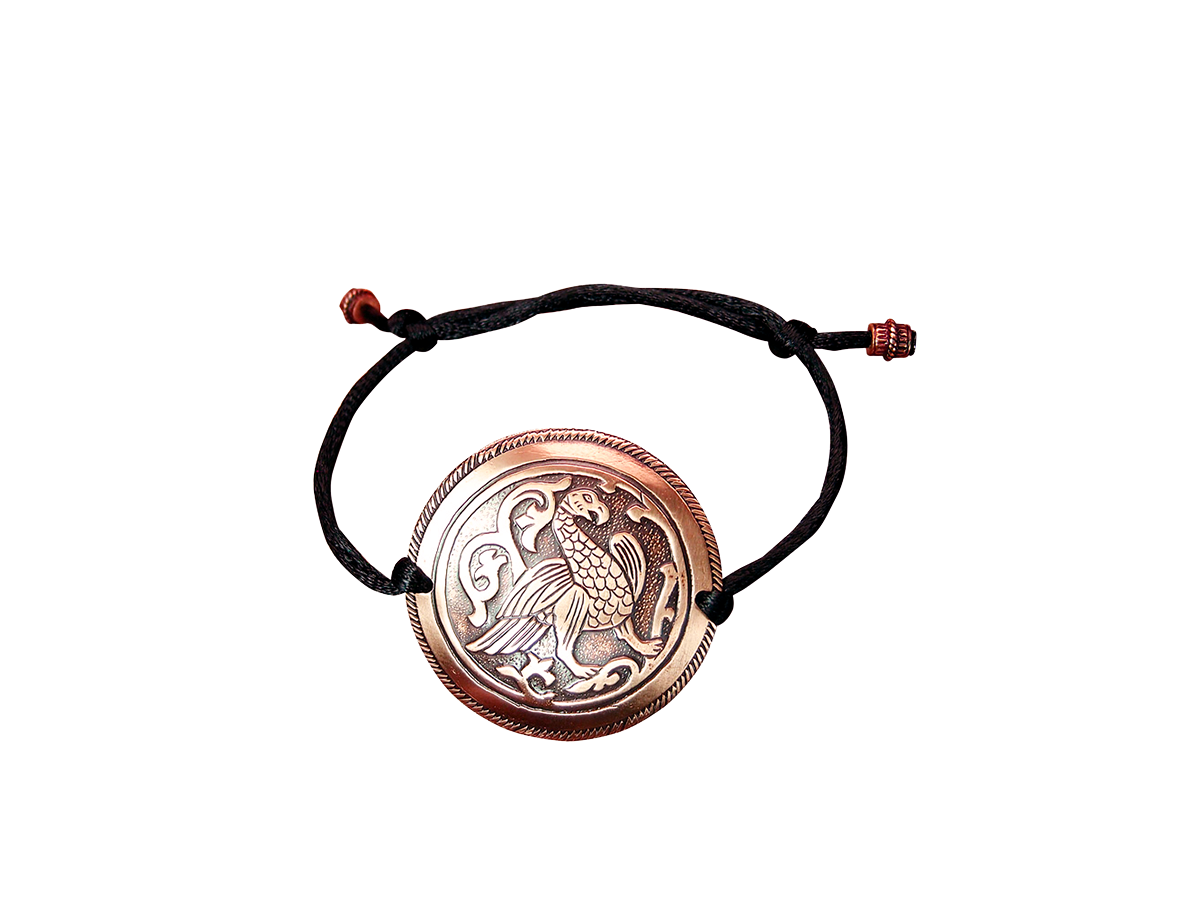 Браслет-шнурок «Суздальская птица». Тиснение