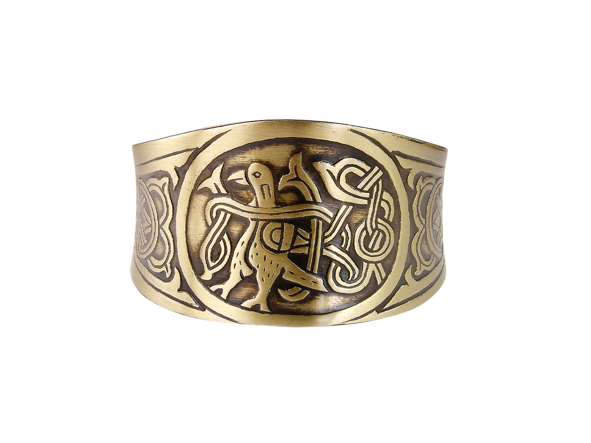 Браслет вогнутый «Птица с переплетенным хвостом»