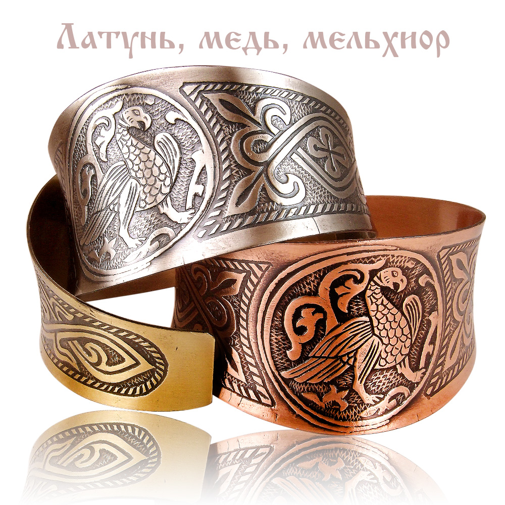 Браслет вогнутый «Суздальская птица»