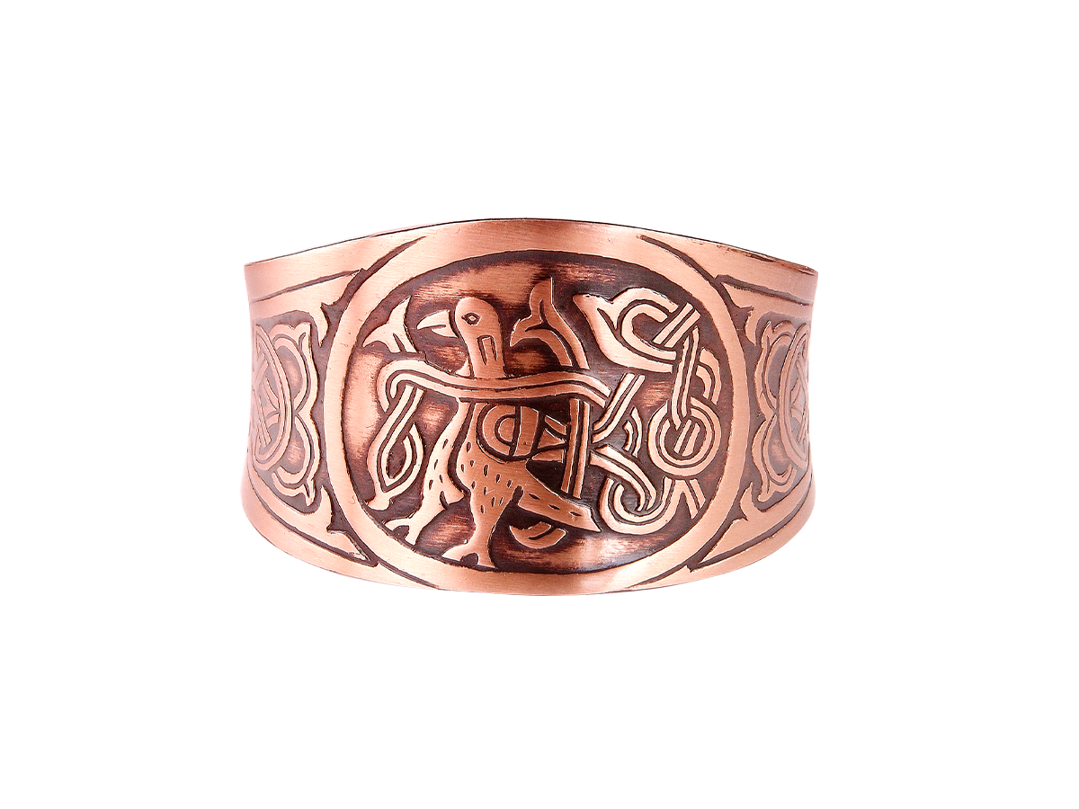 Браслет вогнутый «Птица с переплетенным хвостом»