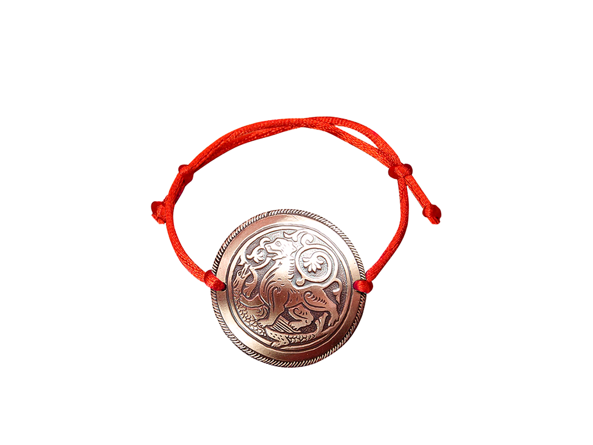 Браслет-шнурок «Суздальский лев». Тиснение