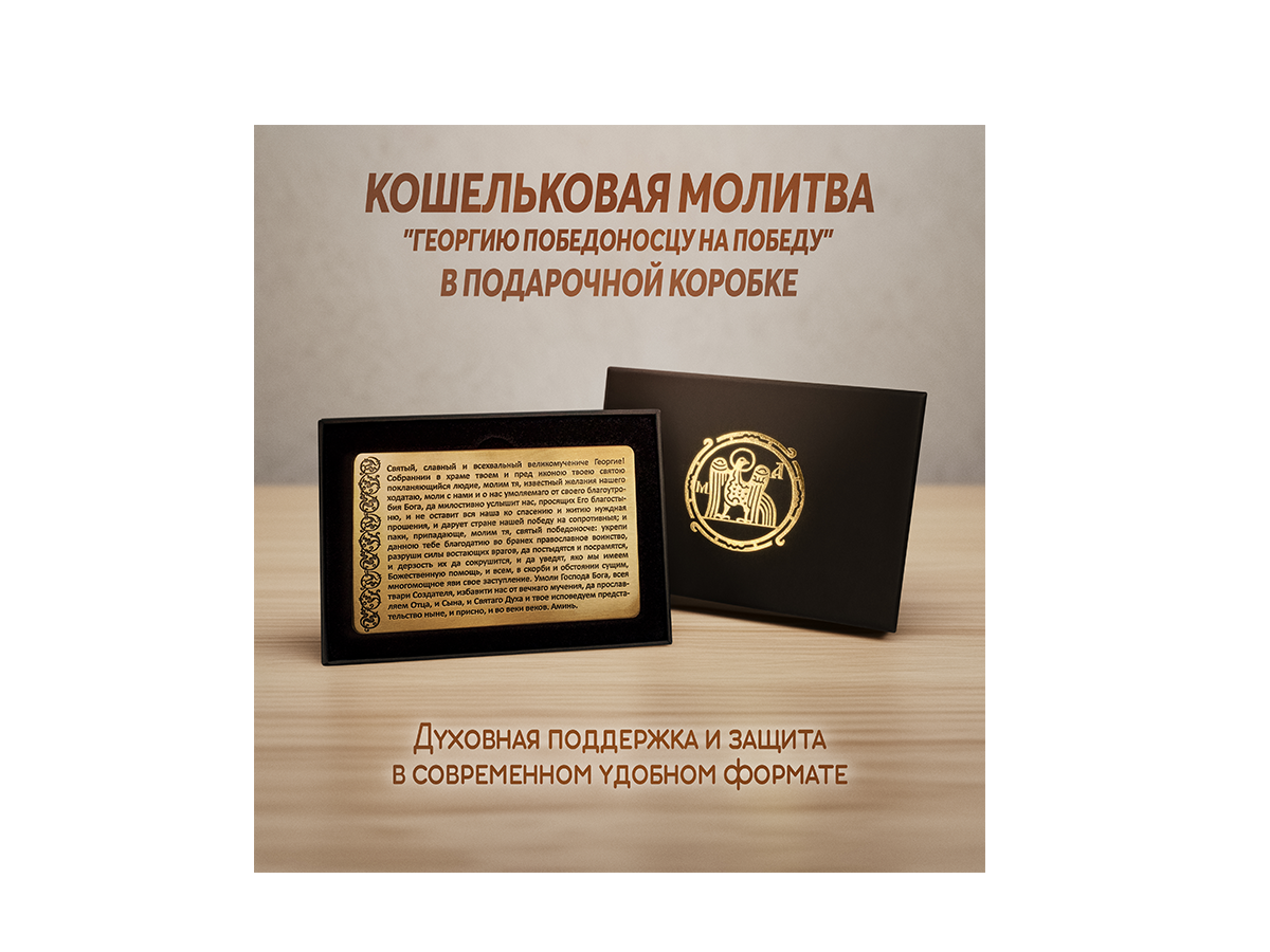 Кошельковая молитва "Георгию Победоносцу на победу" в подарочной коробке
