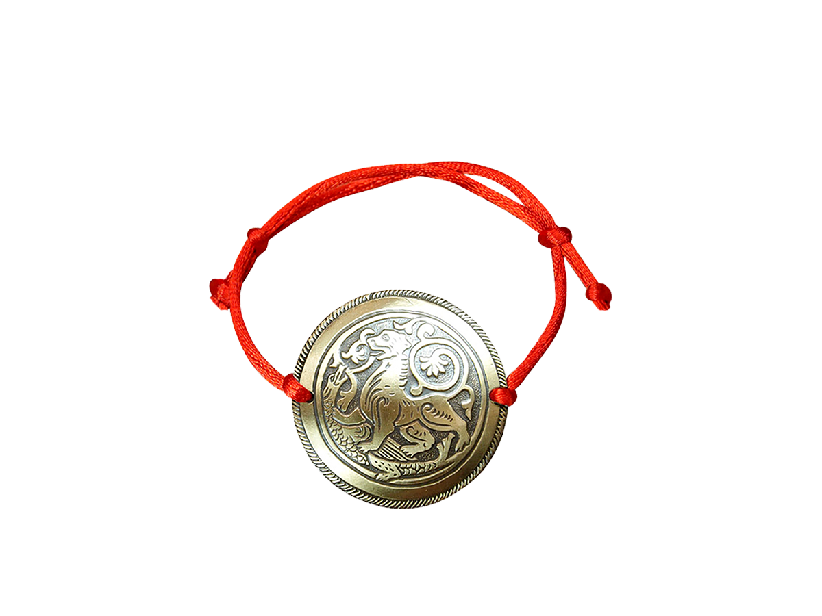 Браслет-шнурок «Суздальский лев». Тиснение