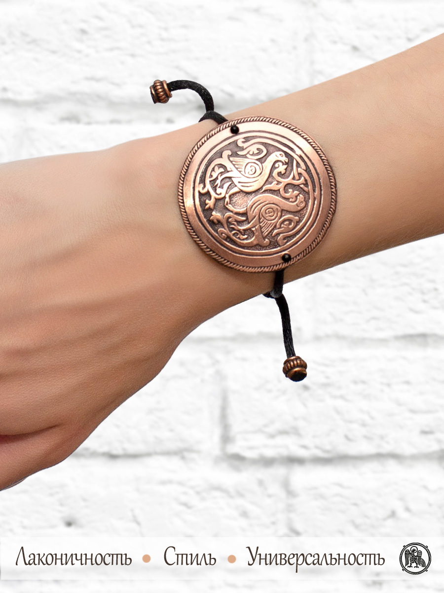 Браслет-шнурок «Суздальские голуби». Тиснение