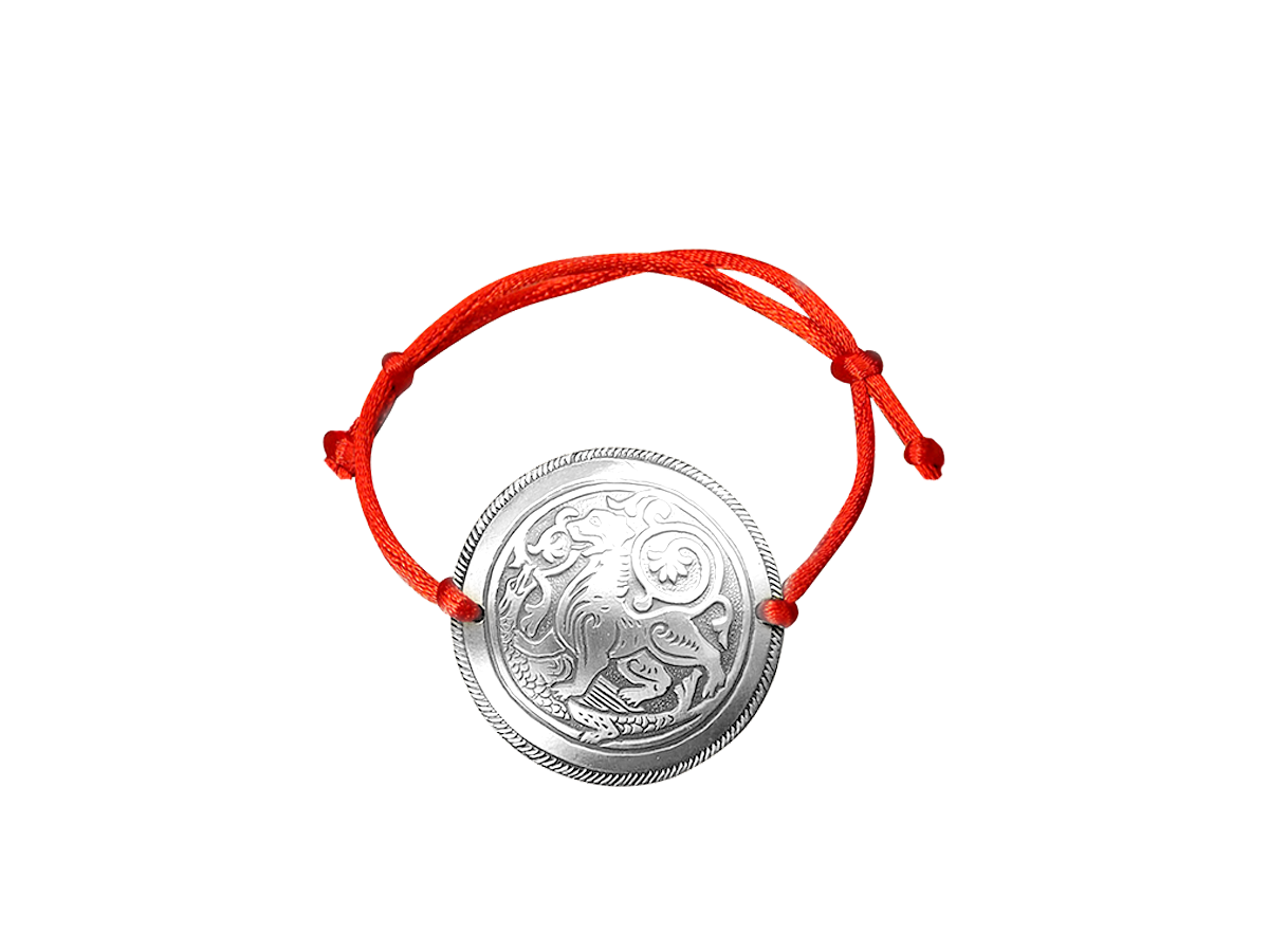 Браслет-шнурок «Суздальский лев». Тиснение