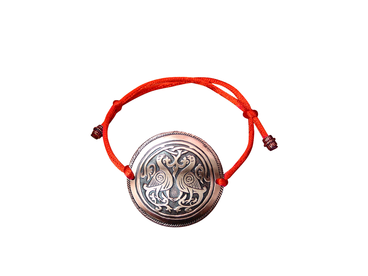 Браслет-шнурок «Суздальские голуби». Тиснение