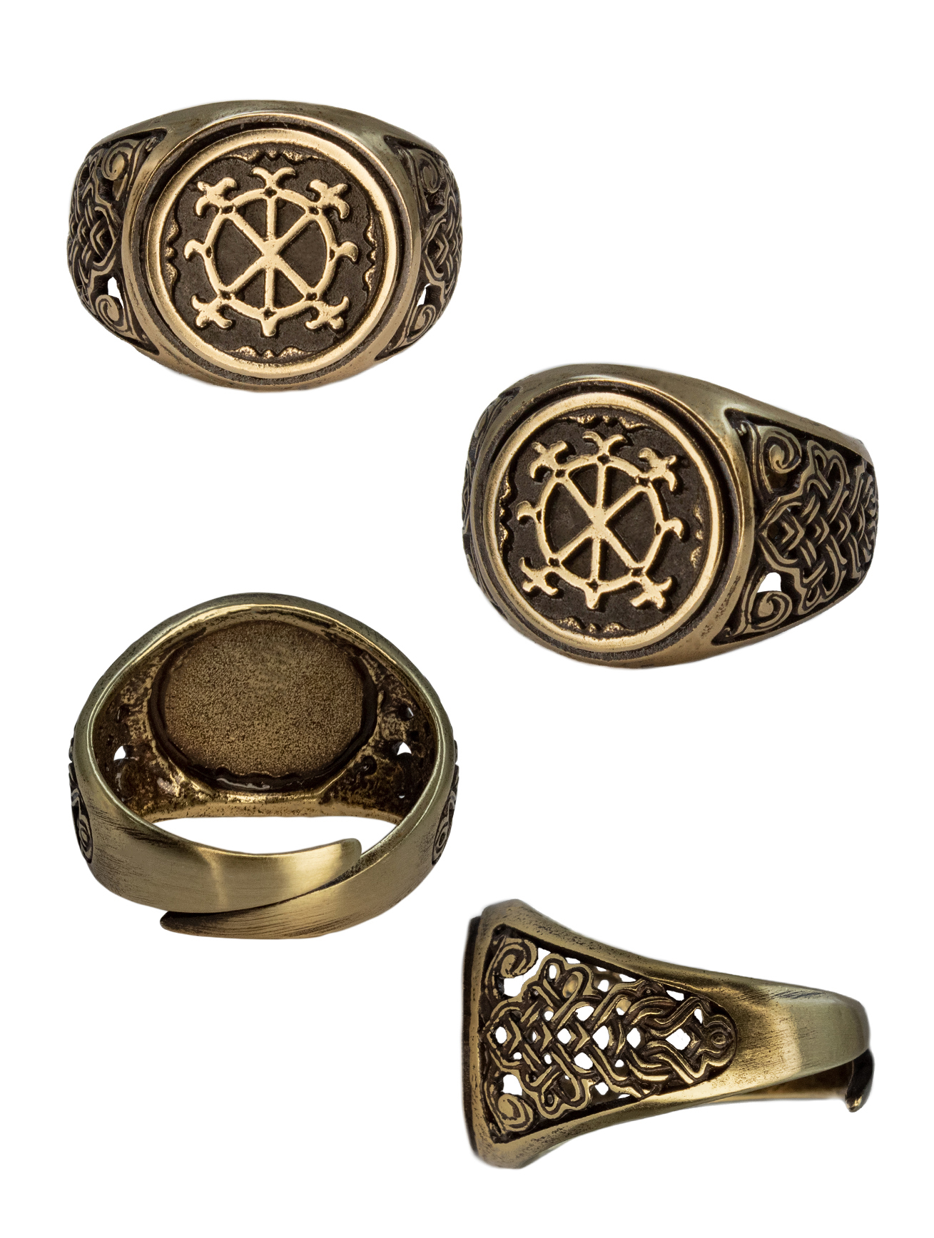 Кольцо узорчатое "Благопожелание" круглое