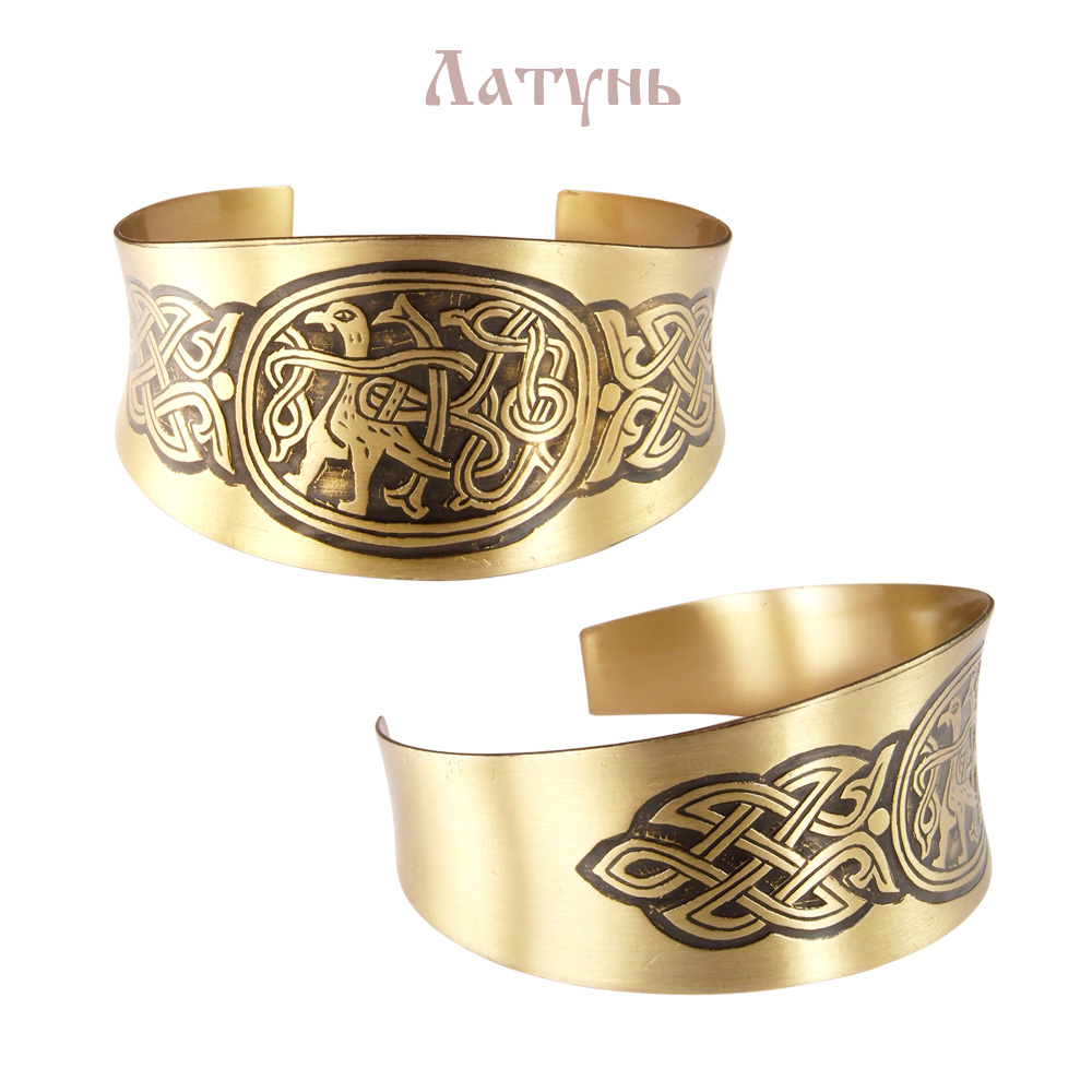 Браслет вогнутый «Мирная птица с переплетенным хвостом»