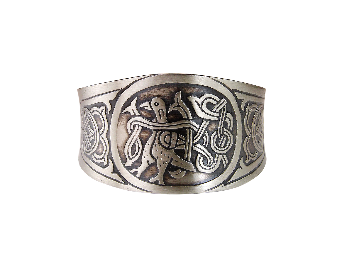 Браслет вогнутый «Птица с переплетенным хвостом»