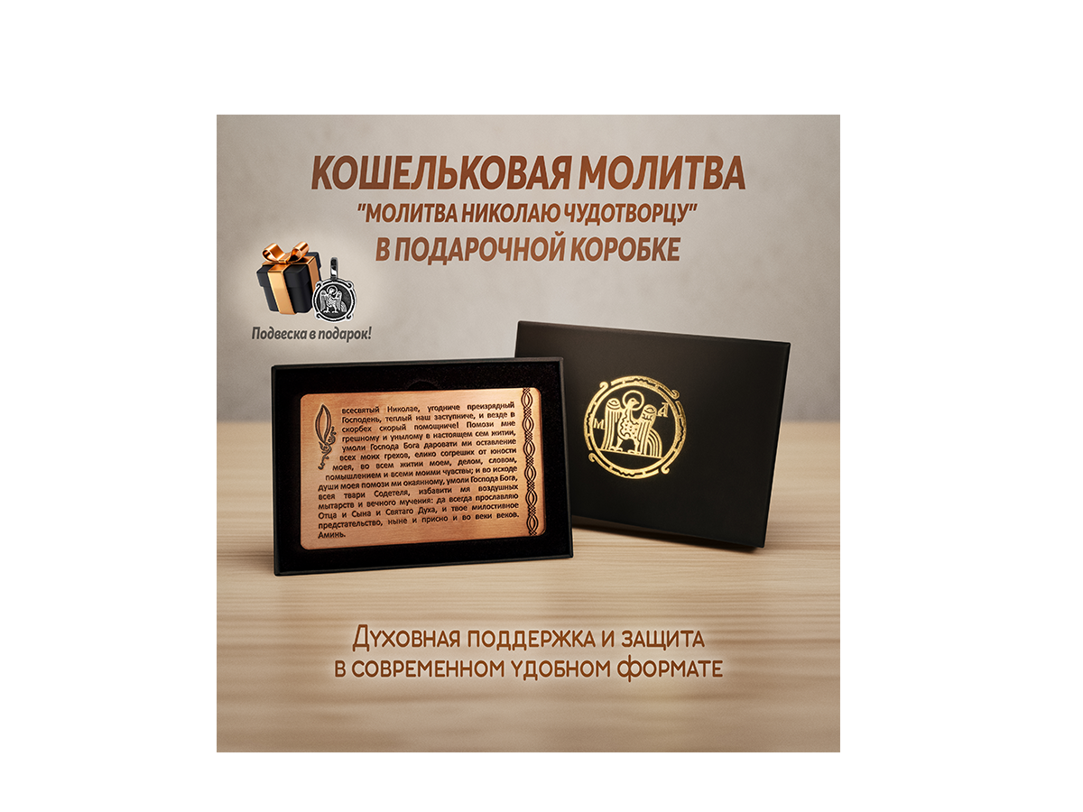 Кошельковая молитва Николаю Чудотворцу в подарочной коробке