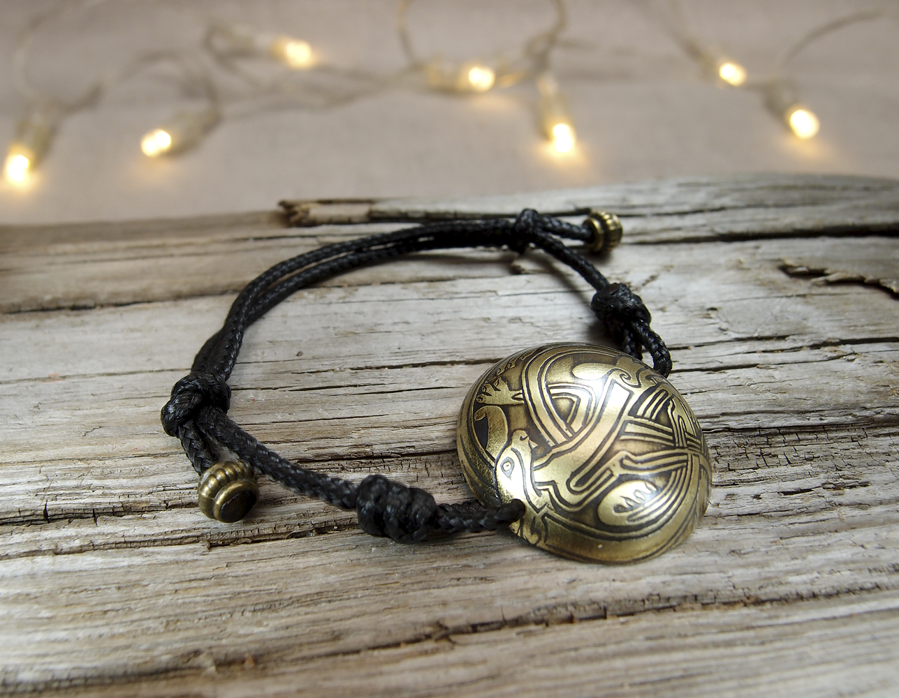 Браслет-шнурок сферический «Кельтские переплетенные собаки»