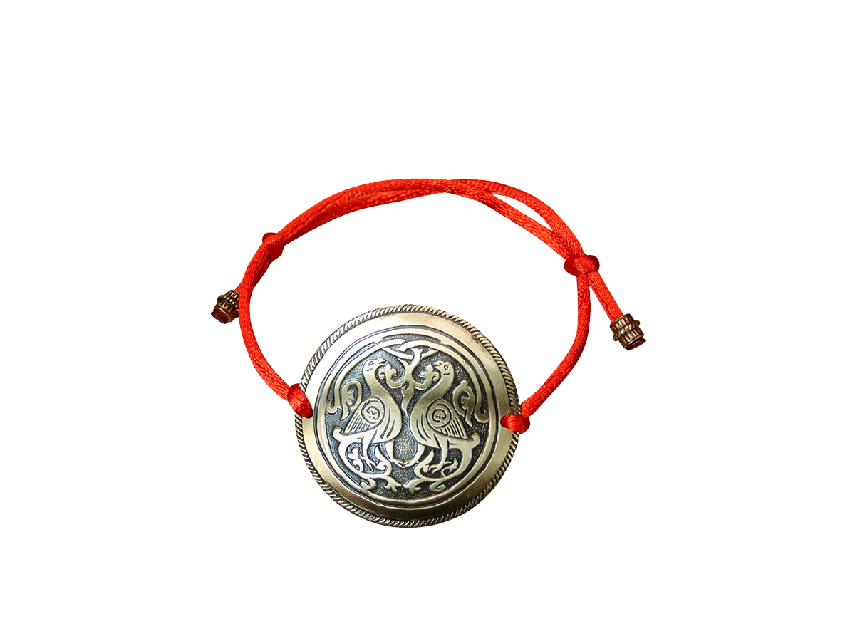 Браслет-шнурок «Суздальские голуби». Тиснение