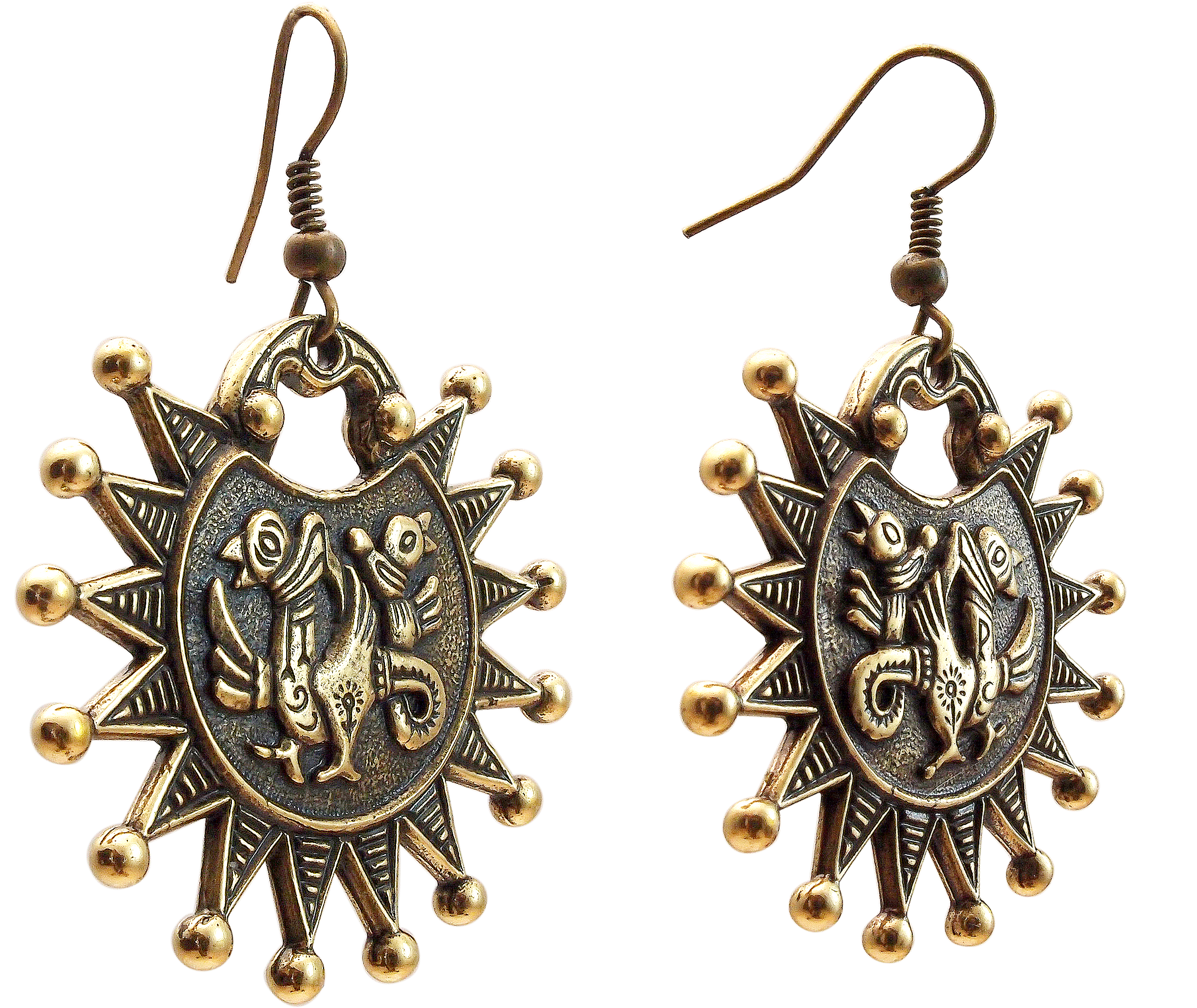 Серьги «Двухголовые грифоны»